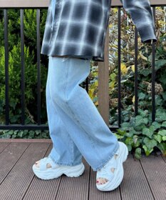 WEGO 【SMLXLサイズ展開】クリアライトソールレースアップサンダル