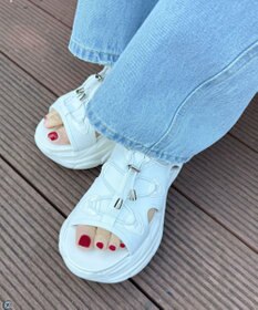 WEGO 【SMLXLサイズ展開】クリアライトソールレースアップサンダル