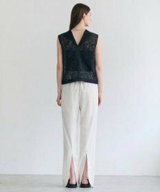 BEIGE， FLUORITE / 異素材コンビ レースブラウス