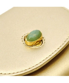 UNBILLION ペルケ perche ジェムストーンヒネリかぶせ三つ折りミニ財布