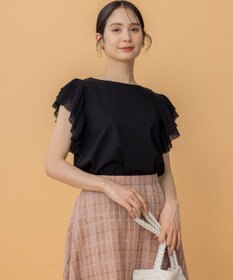 組曲 プリーツコンビフレンチスリーブ カットソー