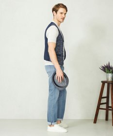 JOSEPH ABBOUD 【キングサイズ・軽い/洗える】スラブギマボーダーニットベスト