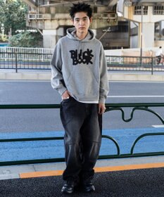 WEGO 【ユニセックス着用ITEM/裏起毛/SMLサイズ展開】リラックスフィットスプレーグラフィックパーカー