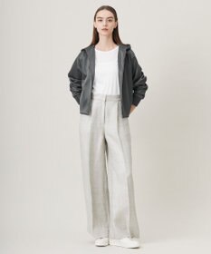 ICB 【日本製】トリアセリネンシャイニーツイル ワイドパンツ