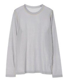 Green Parks 配色ステッチシアーリブプルオーバー