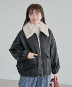 Green Parks ・ＥＬＥＮＣＡＲＥ　ＤＵＥフェイクレザーＺＩＰブルゾ