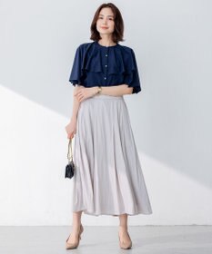 組曲 【洗える】ブラウスライクジャージーポンチョライク カットソー