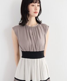 YECCA VECCA マルチカラーシャーリングワンピース