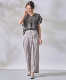 ANY 【洗濯機可能/ウエストゴム】美脚２タック ワイドパンツ