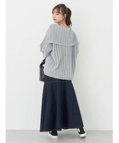 earth music&ecology ビッグカラーニットプルオーバー