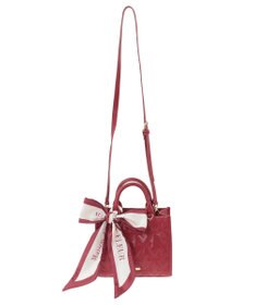 Maison de FLEUR スカーフ付きリボンキルティングスクエアトート