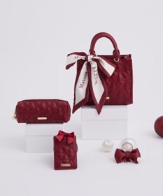 Maison de FLEUR スカーフ付きリボンキルティングスクエアトート