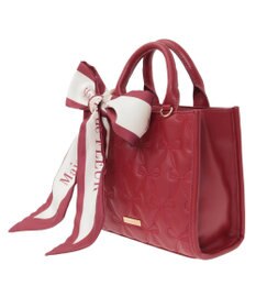 Maison de FLEUR スカーフ付きリボンキルティングスクエアトート