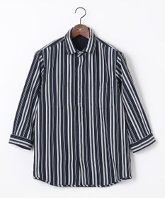 JOSEPH ABBOUD 【1枚で2通りの着こなし】オーガニックコットンリバーシブル 七分袖シャツ