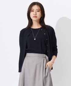 J.PRESS LADIES L 【洗える】レーヨンエリートストレッチ 編み柄 カーディガン