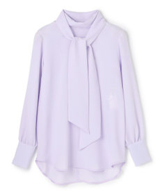 BEIGE， 【洗える】STOW / パフスリーブボウタイブラウス