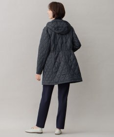 自由区 L 【洗える】ブライトキルト フード付きコート
