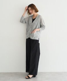 YECCA VECCA ハイゲージミドル丈Vネックカーディガン