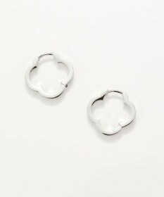 Phoebe 【金属アレルギー対応】フラワーワンタッチフープピアス　シルバー/サージカルステンレス