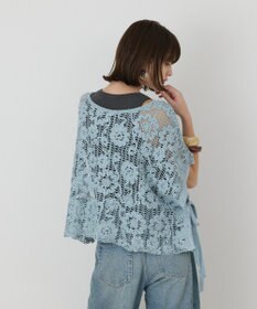 GRACE CONTINENTAL メッシュエンブロイダリーポンチョトップ