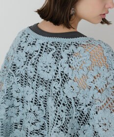 GRACE CONTINENTAL メッシュエンブロイダリーポンチョトップ