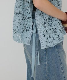 GRACE CONTINENTAL メッシュエンブロイダリーポンチョトップ