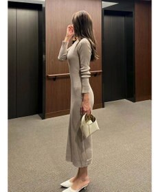 Green Parks タイトシルエットリブニットワンピース