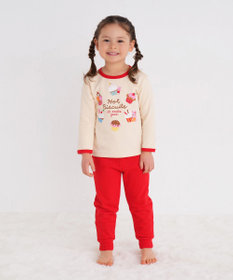 MIKI HOUSE HOT BISCUITS 【80-120cm】 カップケーキ柄 ミニ裏毛 ルームウェア上下セット