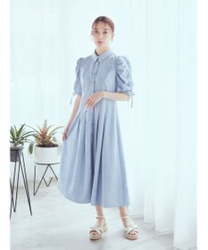 earth music&ecology 袖ドロストシャツワンピース