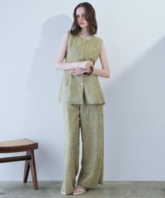 YECCA VECCA 刺繍ペプラムジレ