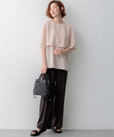 23区 S 【新色追加】ストレッチジョーゼット  ケープデザイン カットソー