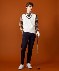 23区GOLF 【MEN】【洗える】ケーブル柄 ニットベスト