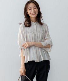 組曲 L 【WEB限定】ギャザーライトデシン ブラウス