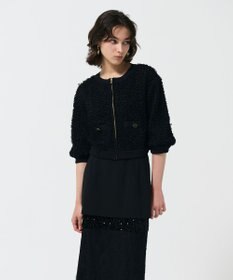 GRACE CONTINENTAL チュールフリルニットブルゾン