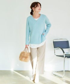 Tiaclasse L ミニチェッカー裏起毛・ストレートパンツ