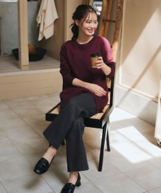 Tiaclasse L ミニチェッカー裏起毛・ストレートパンツ