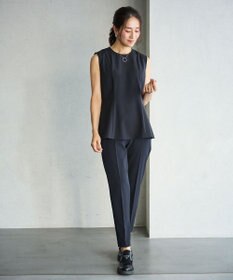 #Newans ＜亀恭子さんコラボ＞取り外し可能ケープ付きペプラムブラウス