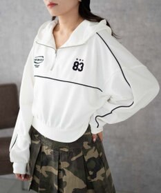 WEGO パイピングハーフジッププルパーカー