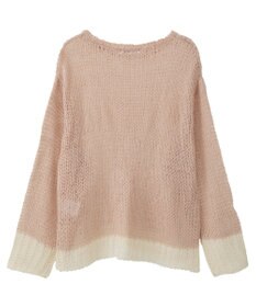 AMERICAN HOLIC モヘアライク配色ニットプルオーバー