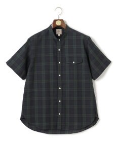 J.PRESS MEN 真夏を乗り切る爽快感と機能性【吸水速乾 / 接触冷感 / 高通気性 / ウォッシャブル】サッカーチェック シャツ / バンドカラー