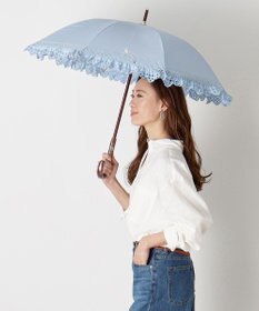 MOONBAT 【遮光/晴雨兼用日傘】POLO RALPH LAUREN(ポロ ラルフローレン) エンブフリル 長傘 遮熱 UV