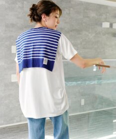 Tiaclasse 肩掛けボーダーフェイクカーデ