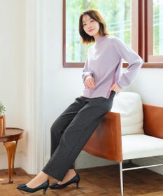 Tiaclasse L ミニチェッカー裏起毛・ストレートパンツ