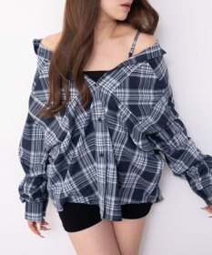 WEGO 2WAYオフショルシャツ