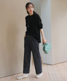 Tiaclasse L ミニチェッカー裏起毛・ストレートパンツ