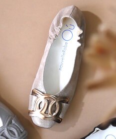 nouvelleRobe Oū 新色追加【本革・高反発】Chain Buckle Ornament スクエアトゥパンプス