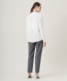 ICB L 【UVケア・速乾・接触冷感・洗える】BackSatinAmunzen 配色ボウタイブラウス