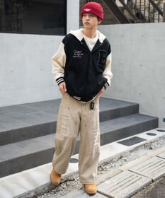 WEGO 【ユニセックス着用ITEM】スウェットフードスタジャン