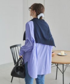 WEGO 着丈が選べる オーバーサイズ バンドカラー シャツ / ストライプ / 無地