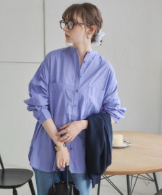 WEGO 着丈が選べる オーバーサイズ バンドカラー シャツ / ストライプ / 無地